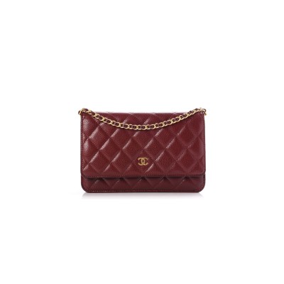 CHANEL CLASSIC WALLET ON CHAIN GRAINED SHINY CALFSKIN AP4241 (19.5*12*4cm) 